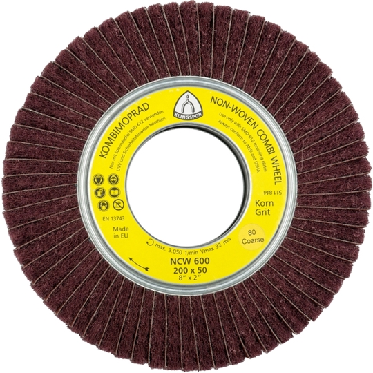 Klingspor NCW 600 Vliesmopräder - Kombination 200 x 50 x 68,2 mm - Korn 100 Medium - Polierschleifkörper