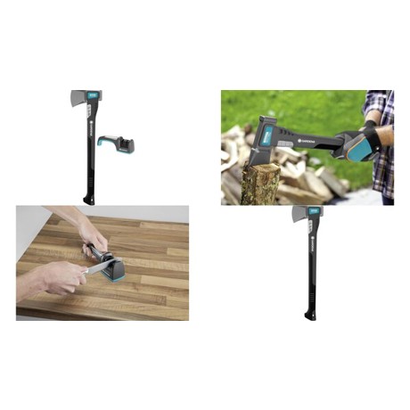 GARDENA 08718-30 Spaltaxt 600mm - Leichte 1.6kg Axt für präzises Spalten von Holz
